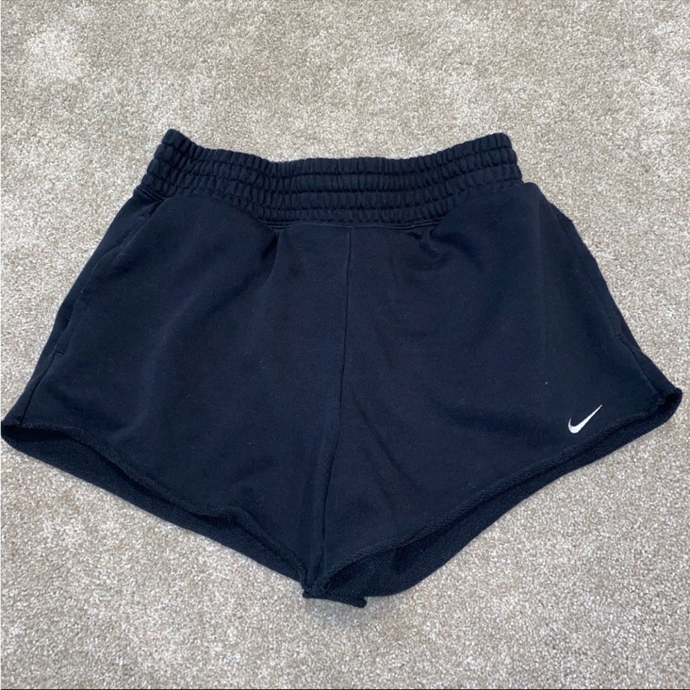 Nike High Waisted French Terry Shorts Black Size Small - Picture 2 of 5